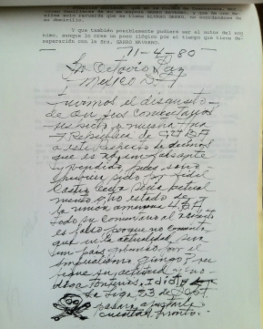 Carta de supuesta amenaza contra Octavio Paz